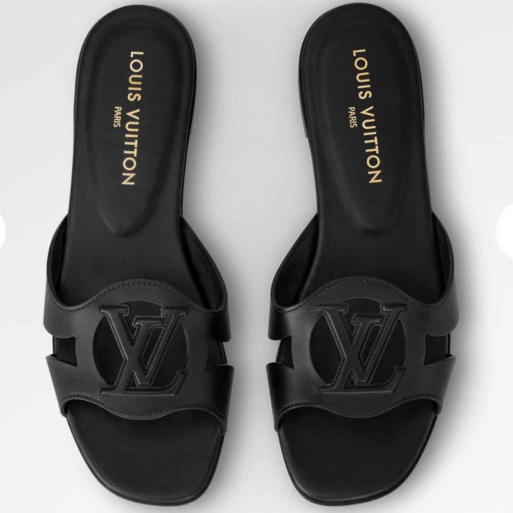 Louis Vuitton Black Slide Sandals - Isola Flat Mule